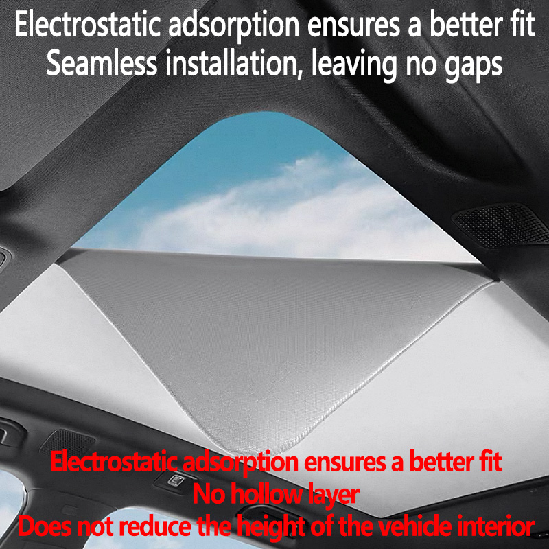 Isolation de toit panoramique pour voiture Škoda Enyaq Coupé 2022~2027 Protection anti-UV par adsorption électrostatique Pare-soleil de toit