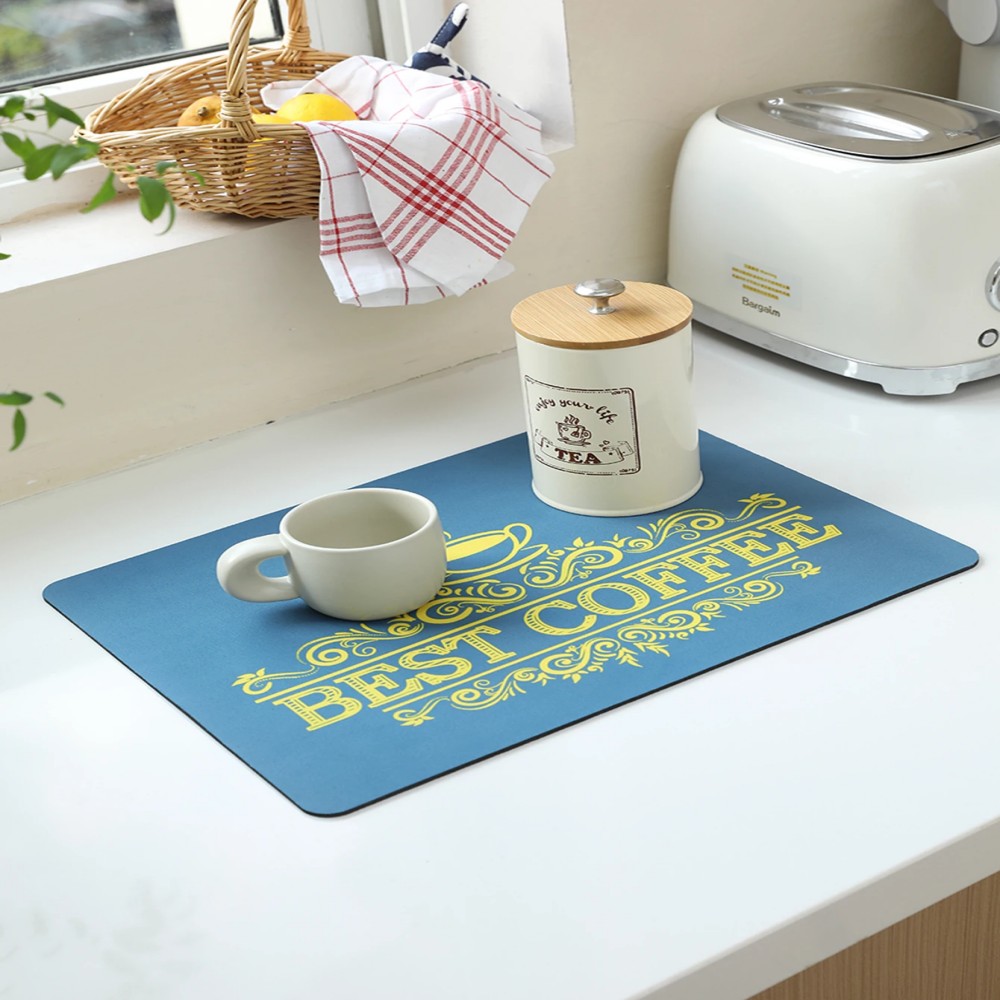 VIKAMA Semplice Piatto Caffè Zerbino Drenaggio Zerbino Cucina Bagno Diatomea Terra Lavabile Fondo antiscivolo Zerbino resistente allo sporco