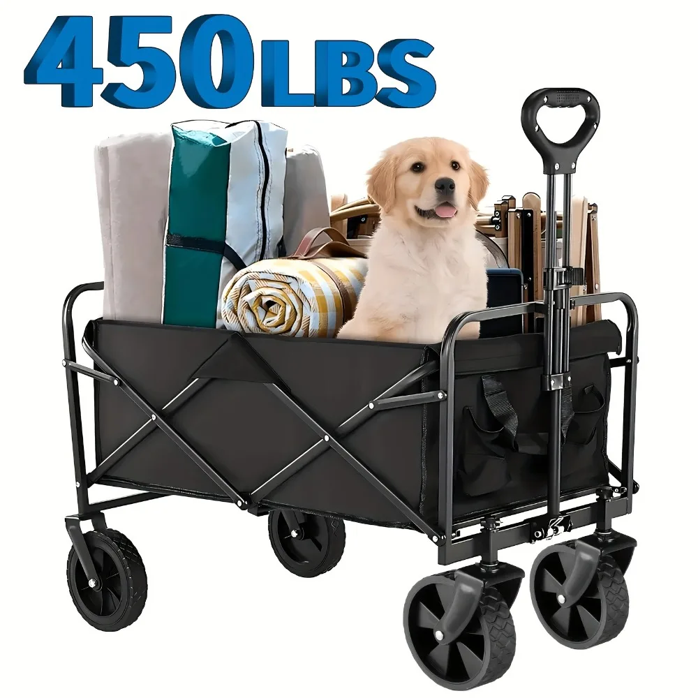 Chariot pliable robuste pour courses, sports, jardinage, shopping, chariot pliable portable, chariot pliable pour chat