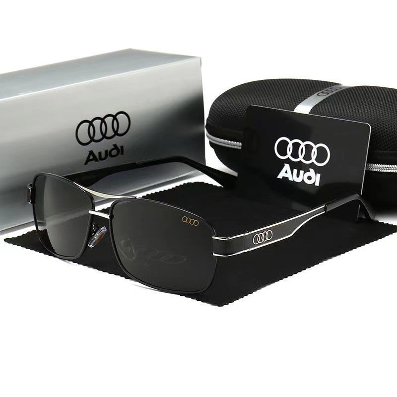 Audi-Brille, UV400, polarisierte rechteckige Sonnenbrille für Männer und Frauen, Motorrad-Fahrradbrille mit blendfreier Gläsern 553