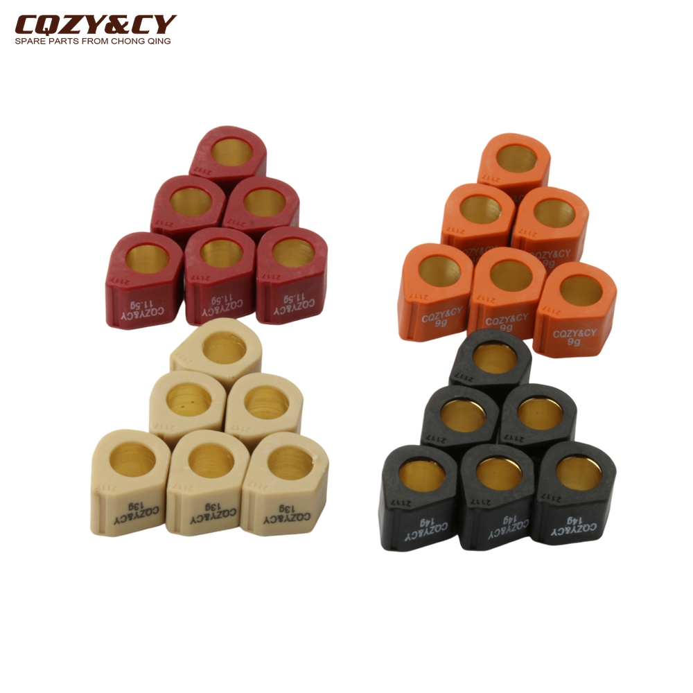 Pesos de rodillo variador de carreras 21x17mm 9g 11,5g 13g 14g para Aprilia Atlantic 125 200 250 300ie Carnaby 250ie Sport City 200cc