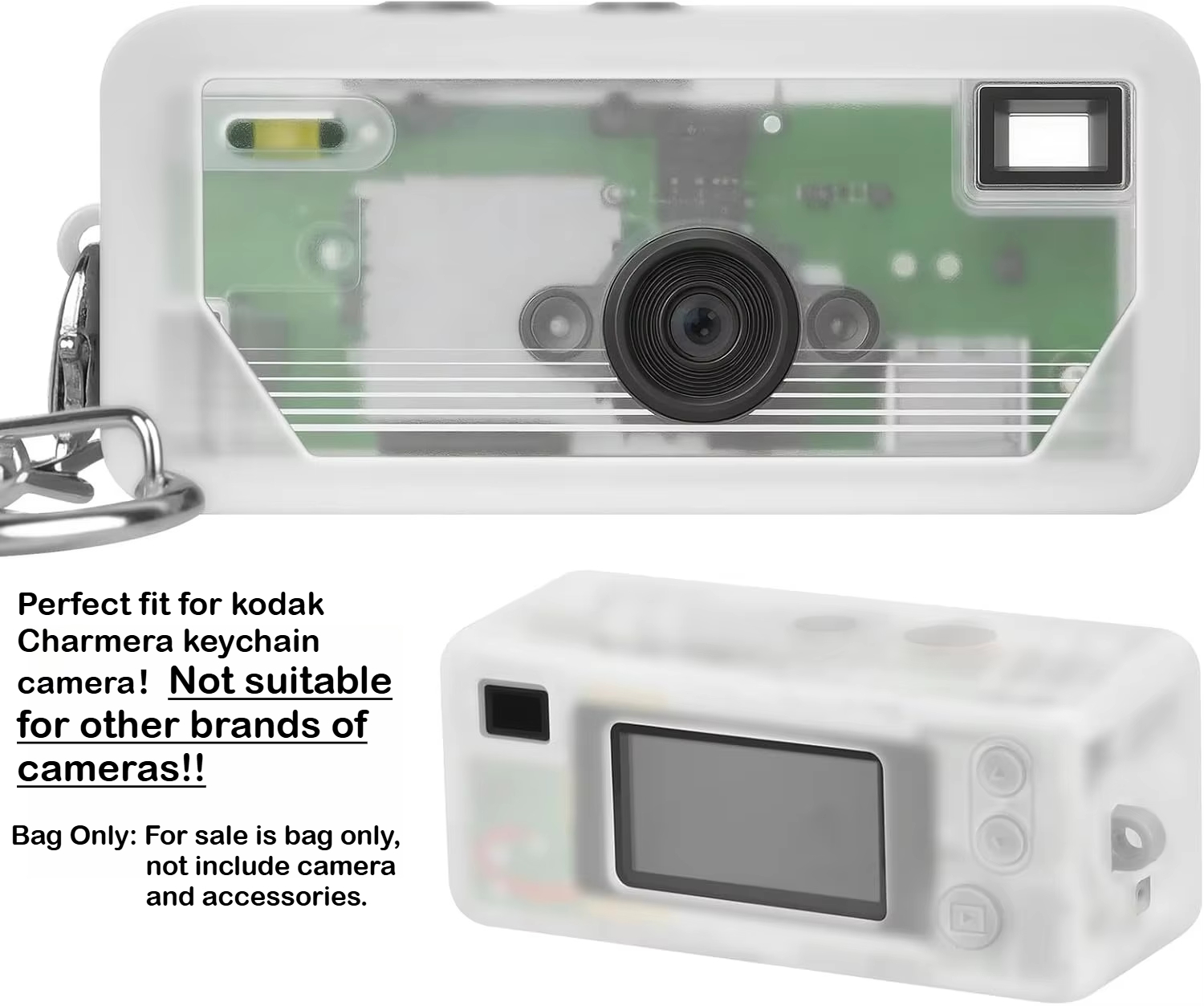 Capa de silicone apenas para câmera digital Kodak CHARMERA tipo chaveiro, caixa surpresa, mini capa de câmera para chaveiro - Câmera NÃO incluída.