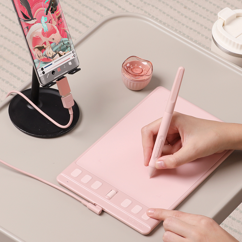 Huion Inspiroy 2 S grafische tablets H641P Nieuwe pentablet 6,3x3,9 inch PenTech 3.0 Batterijloze stylusscroller + 6 druktoetsen