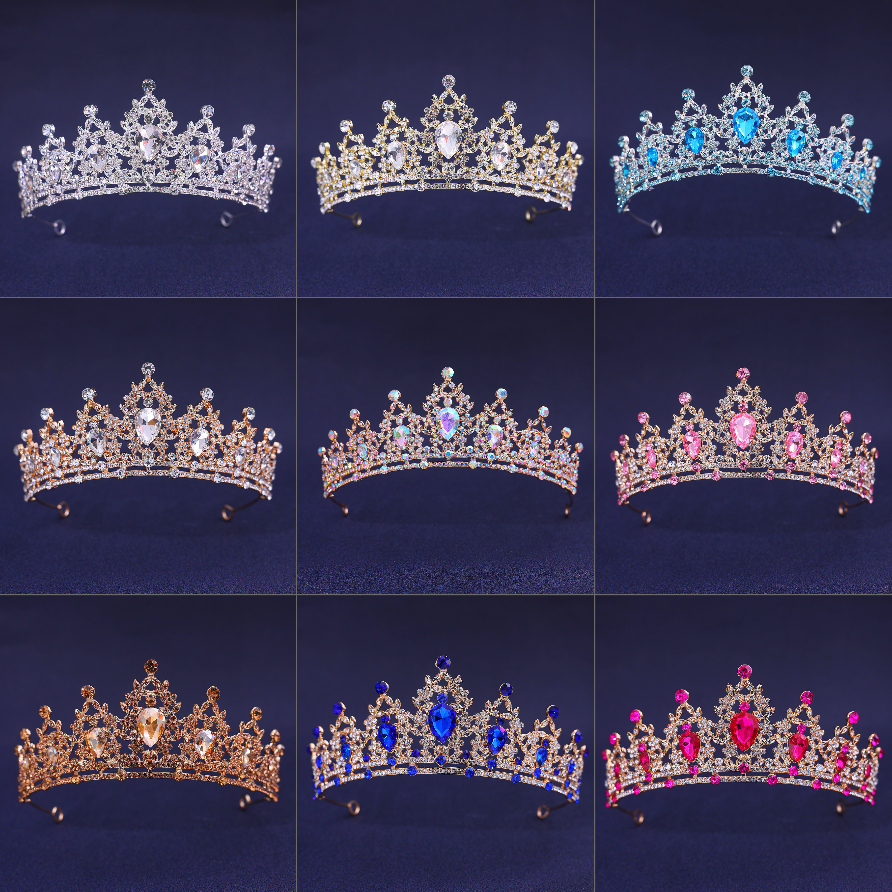 Hochzeit Haarschmuck Kopfschmuck Kopfschmuck Hochzeit Haar Tiara Kristall Braut Tiara Krone Silber Farbe Diadem Schleier Tiaras
