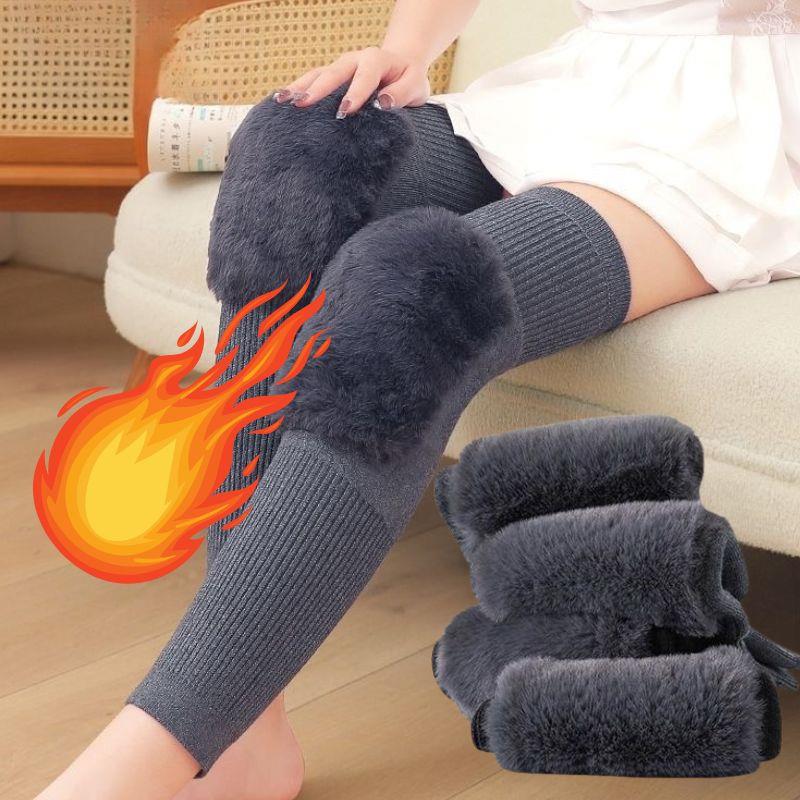 Novo mais lã de caxemira inverno joelheiras universal engrossado quente joelho manga elástica à prova de vento suporte de joelho unisex