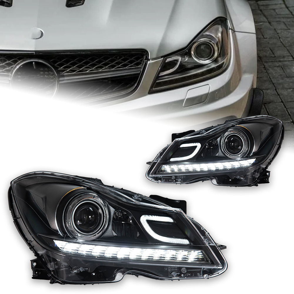 AKD LED Autolampen voor Mercedes Benz C-Klasse W204 Koplamp 2011-2014 C-Klasse W204 C180 C200 C250 C260 LED DRL Signaal Voorkoplamp Hid Bi Xenon Auto-accessoires