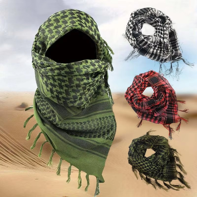 1/2/3 pçs keffiyeh tático deserto cachecol envoltório shemagh cabeça pescoço lenço árabe keffiyeh cachecol envoltório para homem e mulher