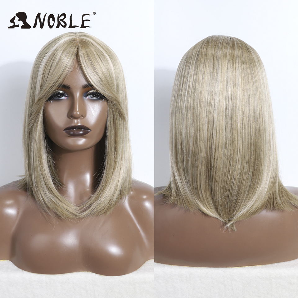 Edle Bob-Perücke, seidig, gerade, synthetische Perücken mit Pony, blonde Perücke, Cosplay, Lolita-Haar, weiße Perücken für Frauen, hitzebeständige Perücke