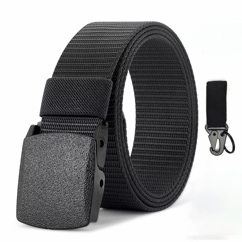 Cinturón de nailon con hebilla automática militar de 150CM de gran tamaño, cinturón de lona táctico multifuncional para caza al aire libre, cinturón de alta calidad para hombres