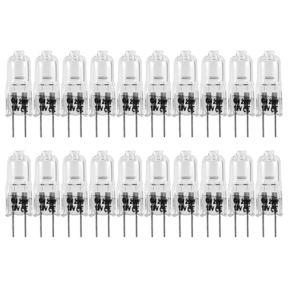 20 Pcs G4 Halogen Bulbs,20W 12V Halogen Light Bulbs 2 Pin Clear Lamp Bulb,for Cooker Lighting,Signal Lights,Track