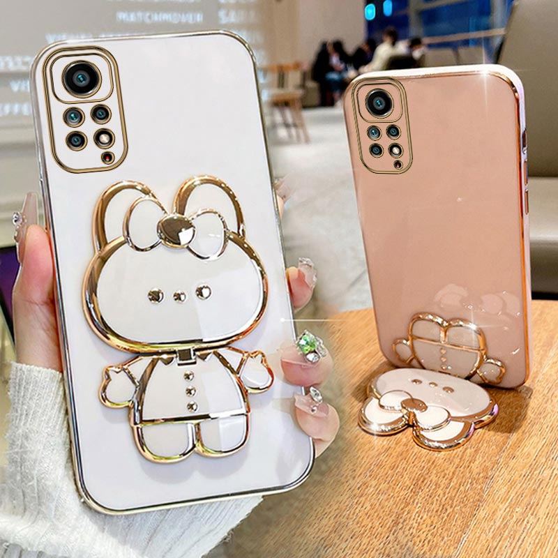 Make Upกระจกชุบผู้ถือโทรศัพท์สําหรับXiaomi Redmiหมายเหตุ 11 12 7 8 9 10 Pro Max 10S 9S 9A 9T 9C 10C 12C 8Tฝาครอบ
