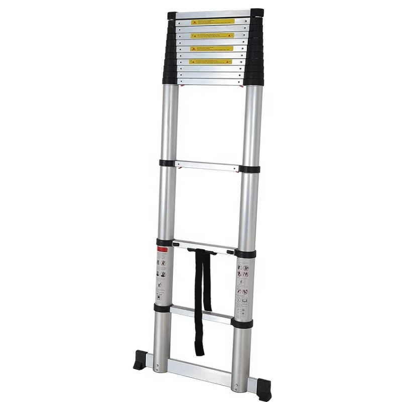 Escalera Telescópica de Aluminio Deliladder de 12.5 Pies, Escalera Plegable Retráctil con un Solo Botón para Uso Doméstico
