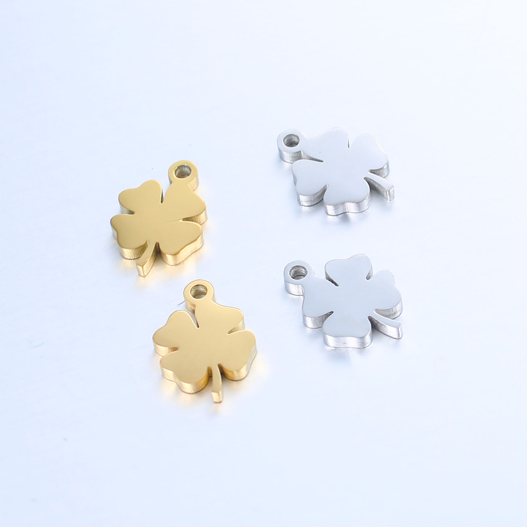 5 unids/lote de collar con colgante de trébol de cuatro hojas de la suerte para mujer, gargantilla de Color dorado y plateado de acero inoxidable a la moda, accesorios de joyería