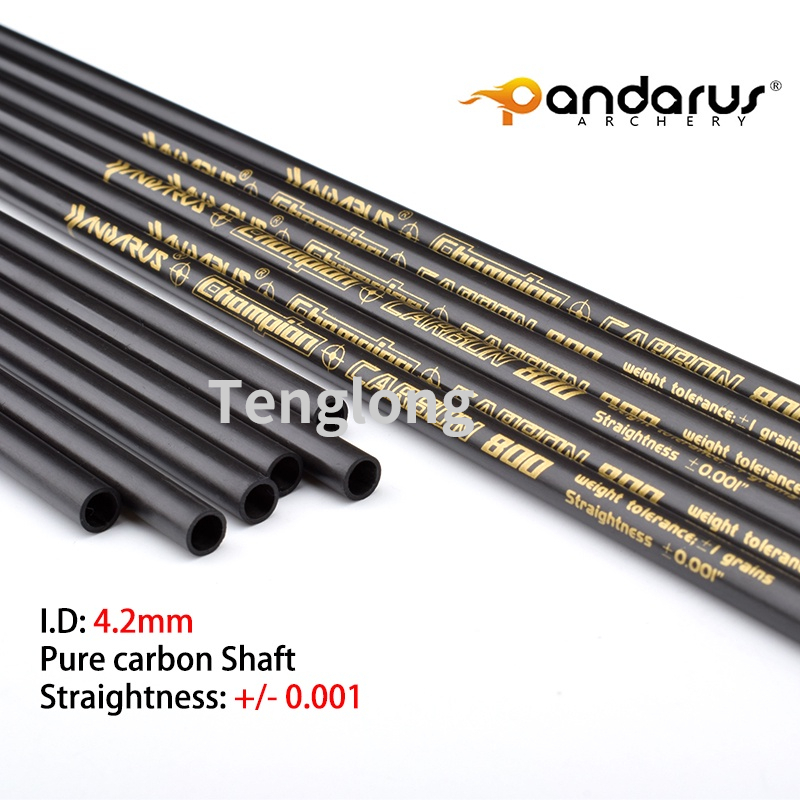 PANDARUS 12 szt. ID 4,2 mm Prostota +/- 0,001 Czysty węgiel Strzałka 30 cali SP 350-1500