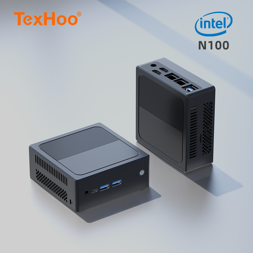 TexHoo Mini PC ordenador Intel N100 N95 CPU Windows 11 unidad de sistema de procesador ITX NUC Oficina bolsillo DDR5 NVMe WIFI Bluetooth nuevo