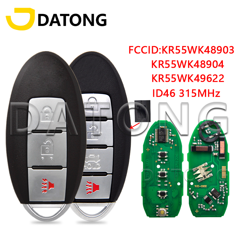 Datong-chave remota do carro do mundo, cartão 315MHz, uso com Nissan Teana, Altima, Maxima, Murano, Infiniti G25, G35, G37, Q60, FX35, FX37, QX70, FX50, ID46