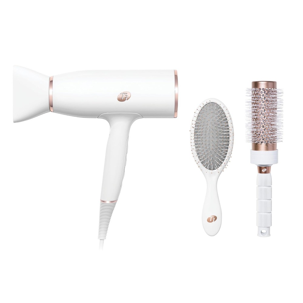 AireLuxe Professional Ionic Hair Dryer and Brush Set, with 5 Heat and 3 Speed Settings, Ion Generator, Cool Shot