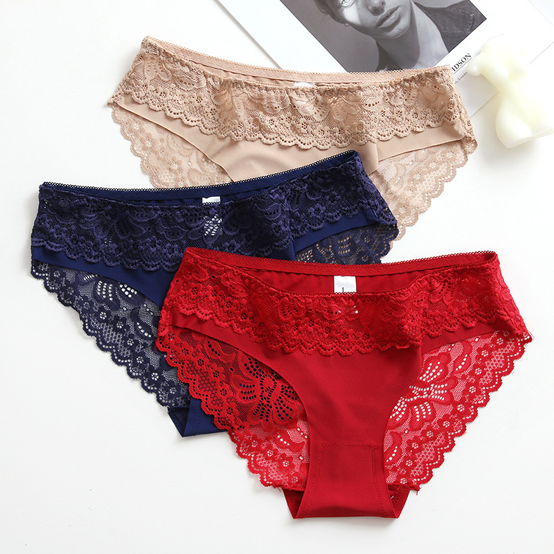 3 pièces Sexy dentelle Shapers culottes Europe femmes sans couture hanche soulever minceur ventre contrôle slips Transparent 2XL grande taille Lingerie