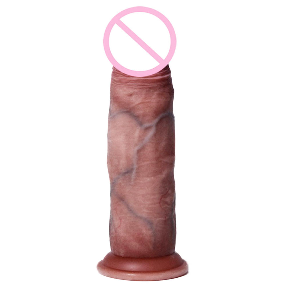 7,8 zoll Echte Haut Gefühl Realistischer Dildo Schiebe Vorhaut Design Saugnapf Riesige Große Penis Dick Erwachsene Erotische Sex Spielzeug für Frau