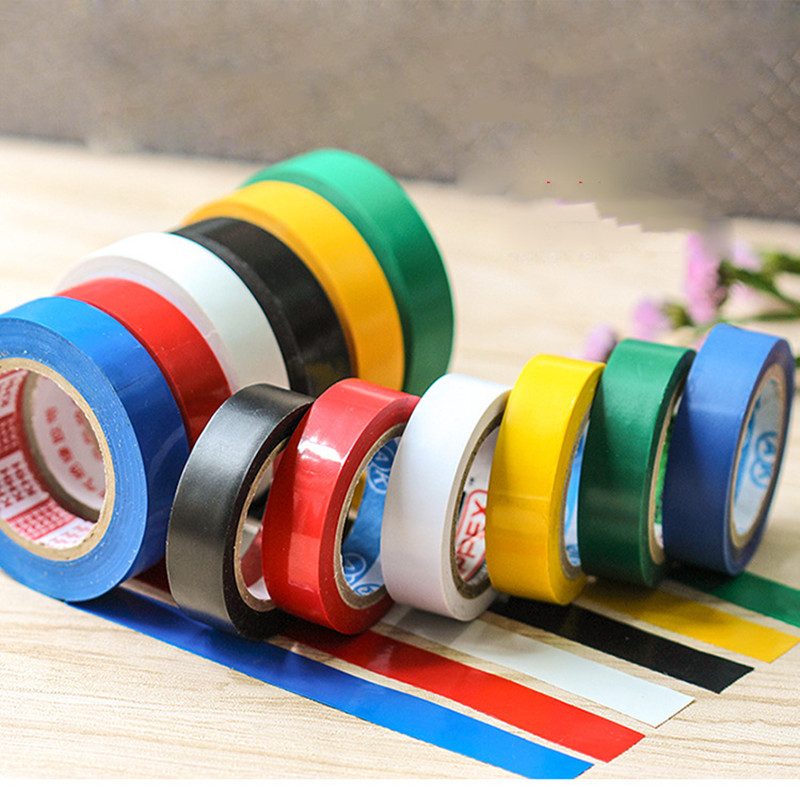 Cinta eléctrica de color PVC resistente al desgaste retardante de llama sin plomo aislante impermeable electricista blanco negro rojo azul verde