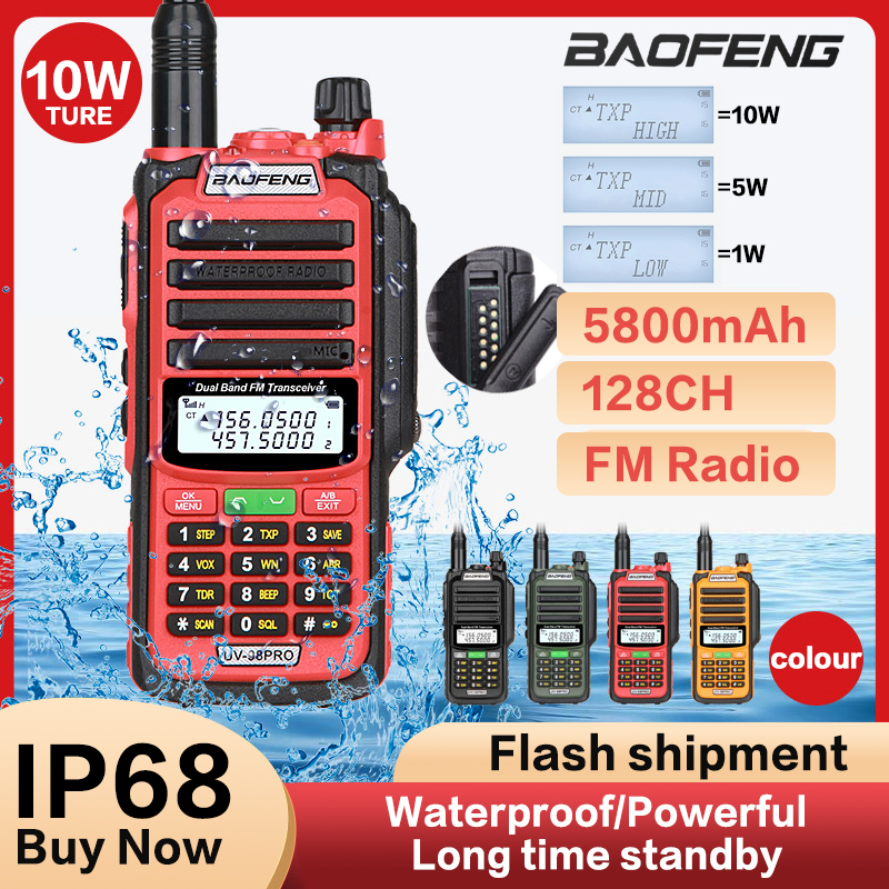 Baofeng-walkie-talkie uv98 V2 Plus 10W,防水,デュアルバンド,双方向ラジオ
