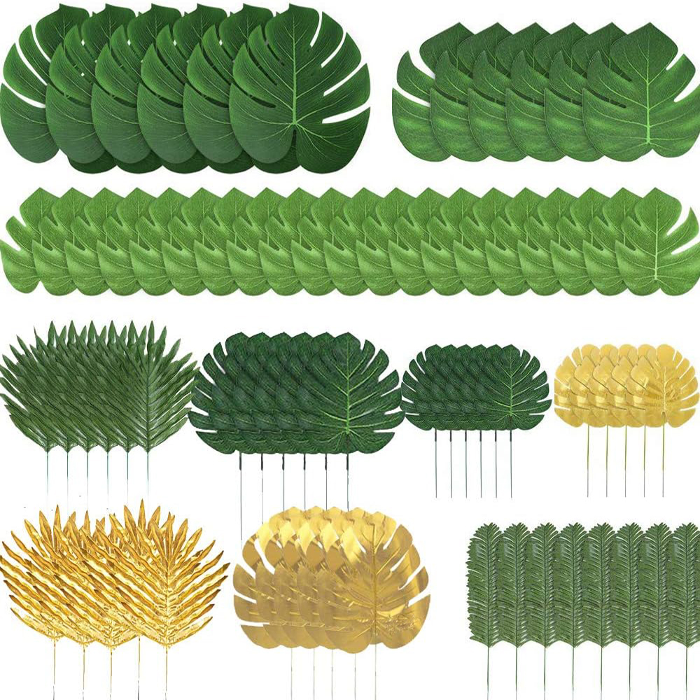 Folhas de palmeira tropicais artificiais havaianas luau selva safari tema animal fontes de festa aniversário casamento decoração de chá de bebê
