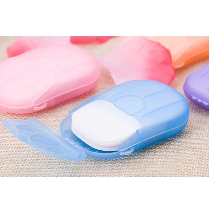 50 Uds jabón desechable papel jabón de viaje papel jabón de manos jabón portátil en bolsitas Mini jabón