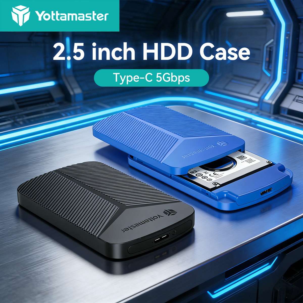 Yottamaster HDD Behuizing 2.5 inch Harde Schijf Behuizing SATA naar USB3.0 HDD Enclosure Externe HDD Behuizing Box Ondersteunt 4TB voor PC Laptop