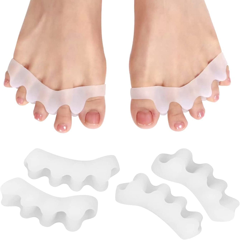1 Par de Separadores de Dedos de Silicone para Joanete e Dedo Martelo, Almofadas de Gel Confortáveis e Protetoras para Yoga, para Homens e Mulheres