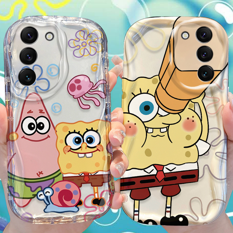 Funda S-SpongeBobs para Samsung Galaxy S24 S23 S22 S21 Ultra Plus S20 FE A73 A72 A71 A55 A54 5G A53 A52 A51 4G A50S A50 funda suave