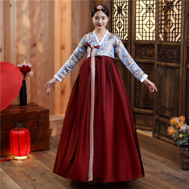 Ropa tradicional coreana para mujer, nuevo vestido Hanbok, traje antiguo de corte Retro, vestido de baile de boda para actuaciones en escenario de Corea, 2023
