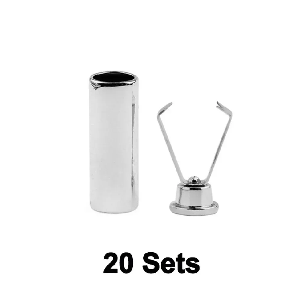 Metal Rope End Stopper Button Cord Lock Cap Bell Buckle 20Sets DIY Bag Garment Shoe Lanyard Making Accessories