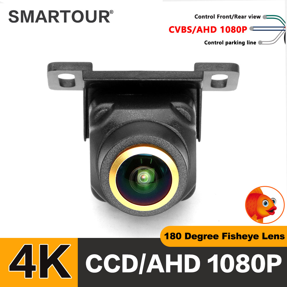 กล้องติดรถยนต์ SMARTOUR AHD 1080P CCD CVBS เลนส์ฟิชอาย 180 องศา กล้องมองหน้า/หลัง มองเห็นในเวลากลางคืนด้วยระบบ Starlight