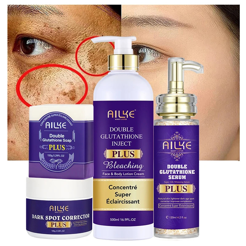 AILKE Glutathione Lighten Body Lotion, nawilżający, nawilżający, równomierny odcień skóry, poprawa ciemnej i czarnej skóry, wsparcie prywatnego logo