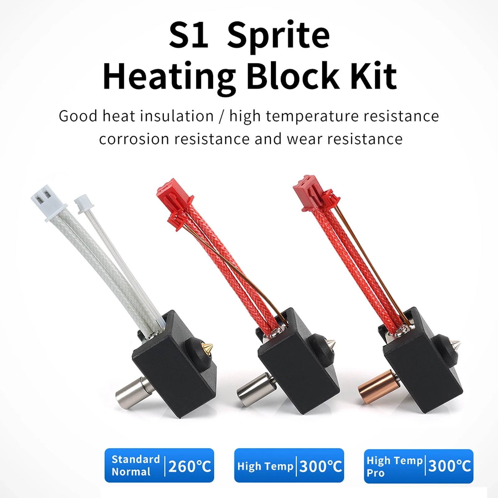 Creality officiel Ender-3 S1 /CR-10 Smart Pro/Sermoon V1 / pro Sprite extrudeuse mise à niveau Kit de bloc chauffant haute température 300 ℃