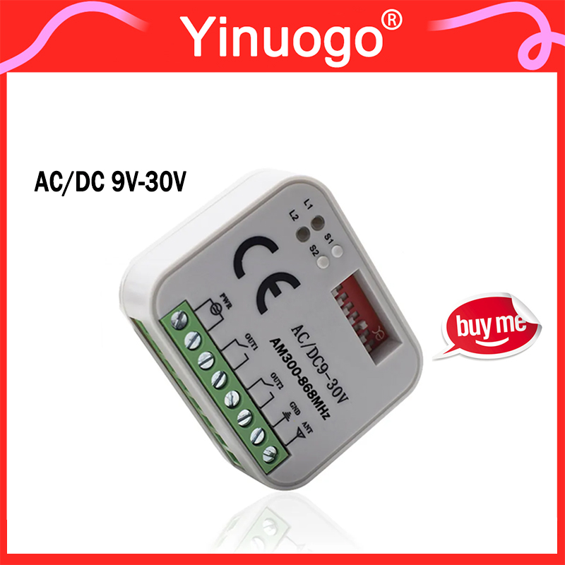 RX-MULTI Empfänger Controller AC/DC 9V-30V 2CH 300MHz bis 868MHz 433MHz Garagentoröffner/Tor Fernbedienung Empfänger Schalter