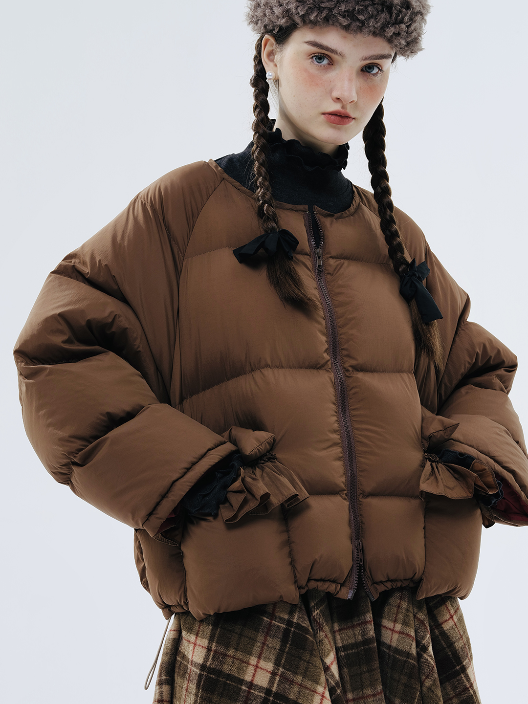 IMAKOKONI, diseño original, chaqueta de invierno cálida y gruesa de manga larga con capucha y cremallera para mujer 234374