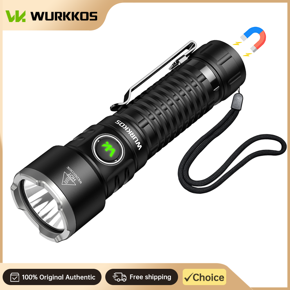 Wurkkos TS28 Taktische Taschenlampe 21700 wiederaufladbar 3200 Lumen tragbare magnetische Endkappe Taschenlampe IPX8 wasserdichter Endschalter