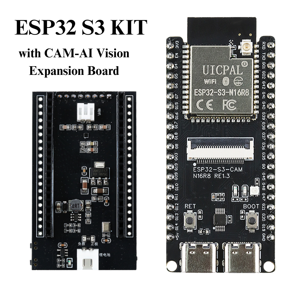 Płytka rozwojowa ESP32 S3 z modułem WiFi 2.4G do OV2640 ESP32 CAM, 8MB PSRAM, 16MB FLASH, N16R8 CAM-AI, płytka rozszerzeń wizyjnych.