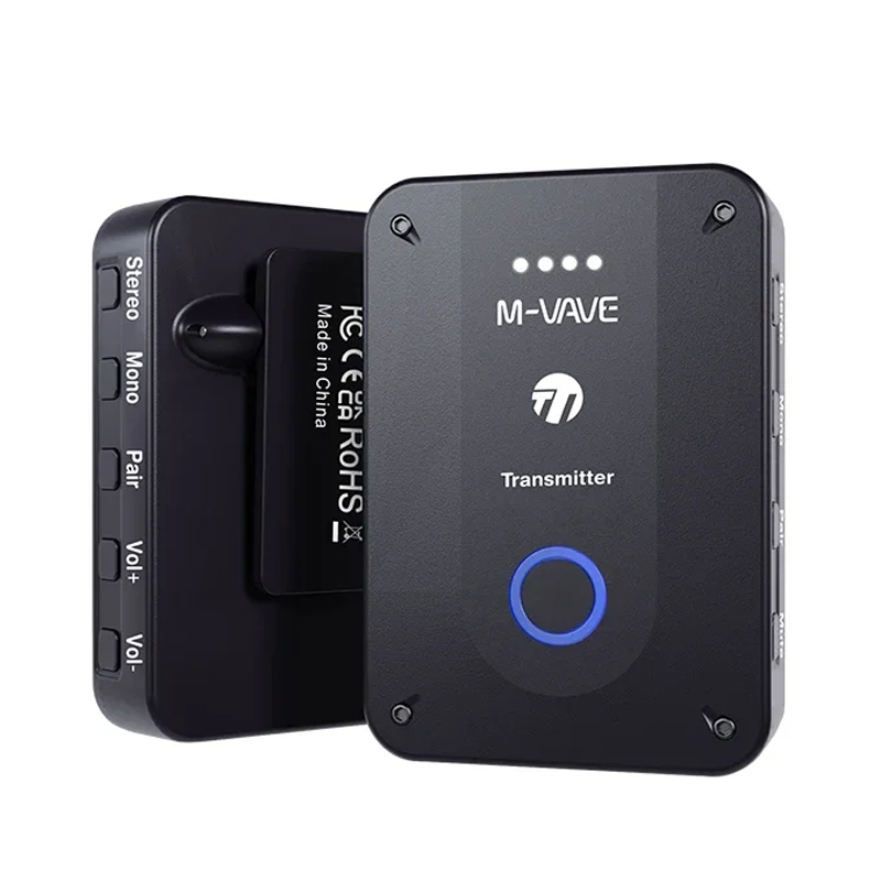 2024 M vave WP-9 Rechargeable Wireless Earphone Monitor 2.4GHz ISM Transmitter Receiver Support Stereo Mono Recording Function