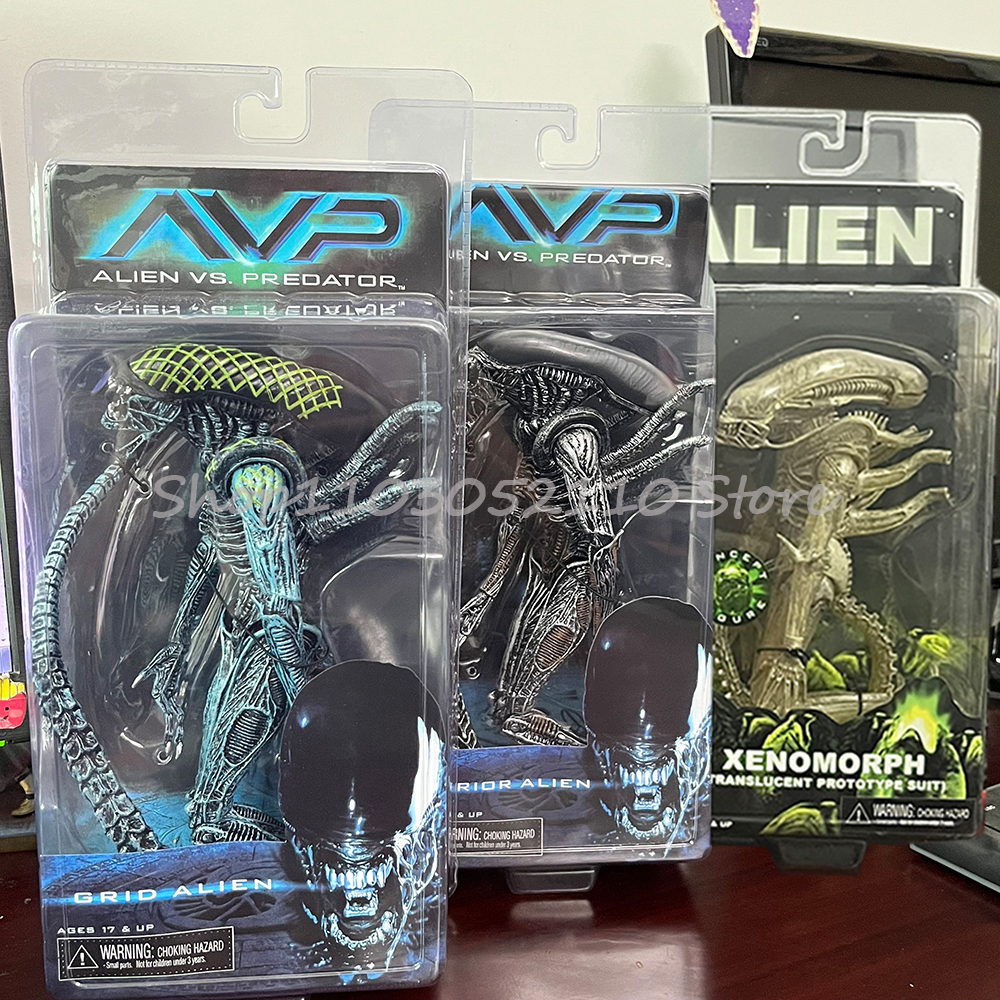 Figurka Grid Warrior Xenomorph Alien, figurka akcji Alien vs Predator, kolekcjonerski model, zabawki, prezent na Boże Narodzenie, prezent urodzinowy