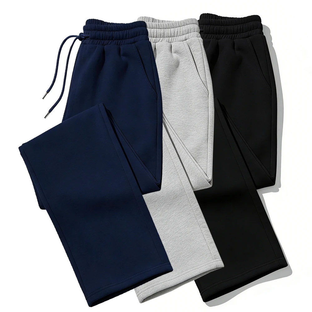 Mens Sweatpants Straight Fit Joggers for Sports and Streetwear Loose Oversized Casual Pant Drawstring Multi-pocket Men Long Pant