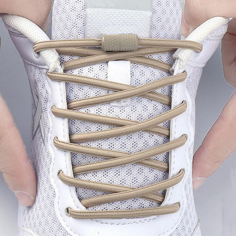 17 kolorów Okrągłe elastyczne sznurówki bez wiązania Metalowa klamra Sznurówki do sneakersów Szybkie sznurówki Akcesoria do butów 1 Para/2 Pary