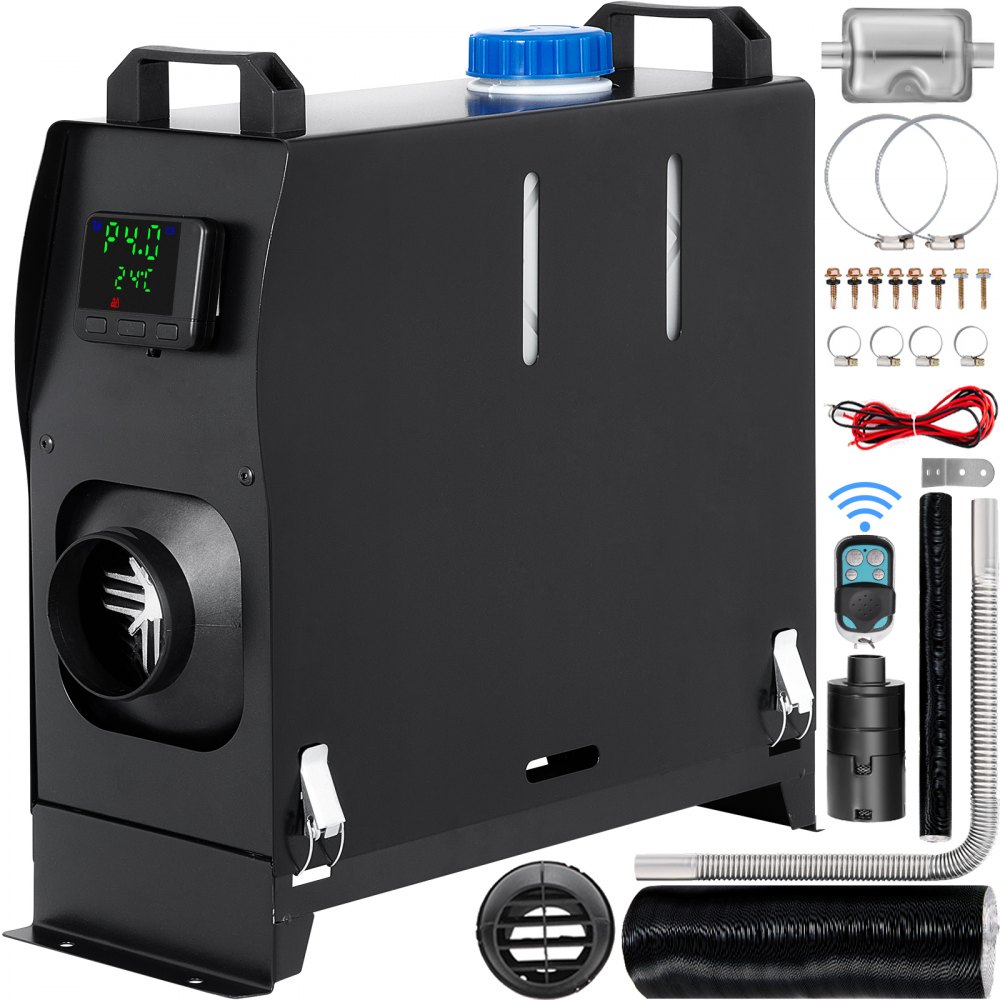 Vevor 5/8kw 12v aquecedor de carro calor de ar diesel com controle remoto interruptor lcd silenciador para caminhão barco rv estacionamento aquecimento auxiliar