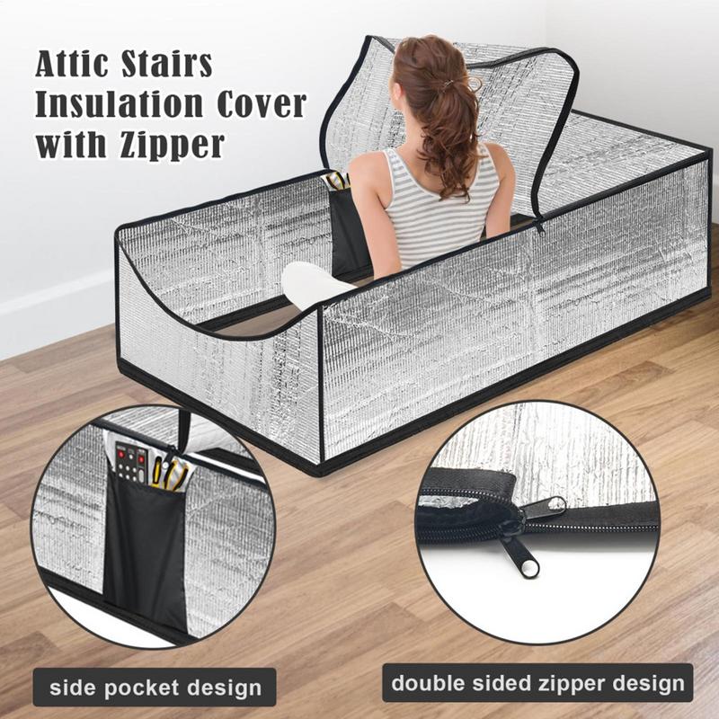 Capa de isolamento para escadas de sótão, zíper, à prova d'água, capa isolada, à prova de fogo, porta de sótão, abertura de sótão, para verão e inverno