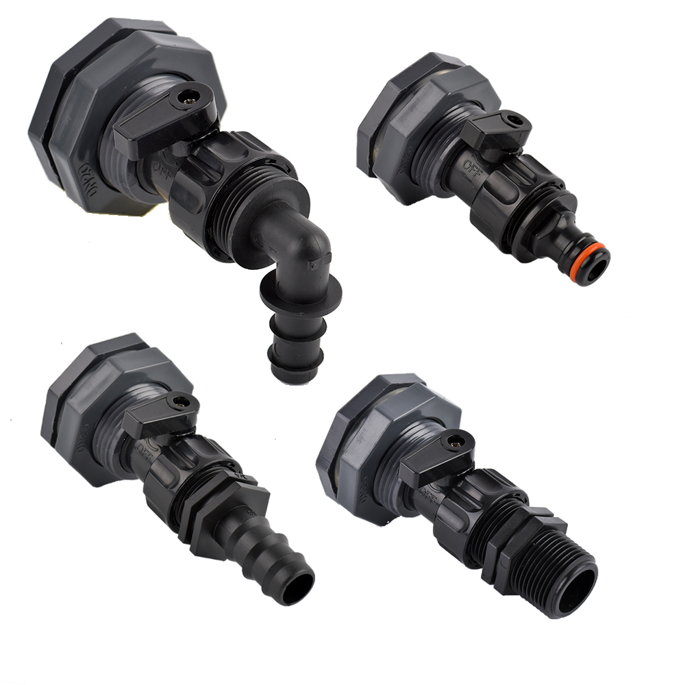 3/4 Zoll PVC-Schottverschraubung, Rohrverbinder für Regentonne, Gartenschlauchadapter, Zapfhahn-Set, Wassertank, Gallonen-Ablaufbehälter