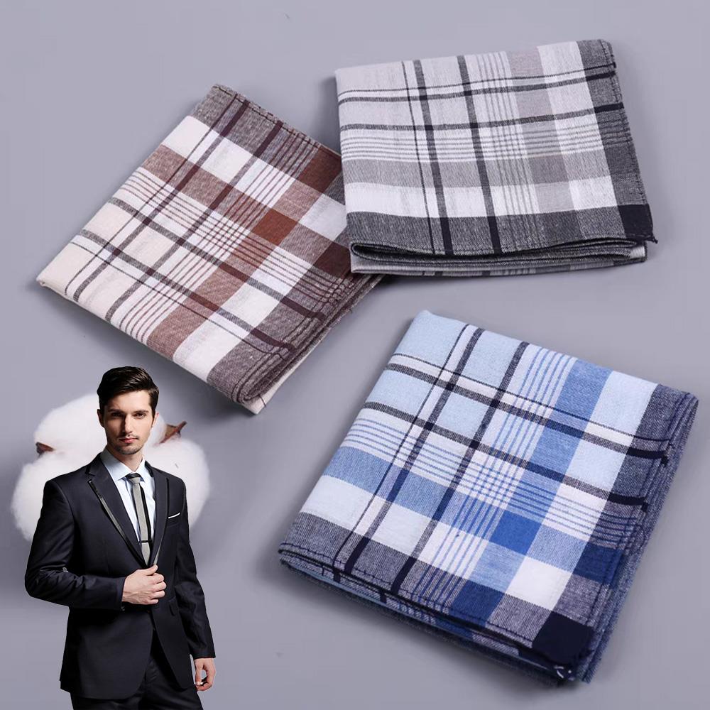 5/1 pçs quadrado multicolorido xadrez listra masculino feminino bolso para festa de casamento negócios toalha peito lenço de algodão cachecóis aleatórios