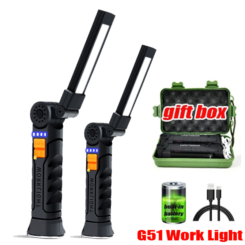 多機能 G51 ワークライトポータブル Led 充電式ライト防水キャンプライトマグネット懐中電灯内蔵バッテリー