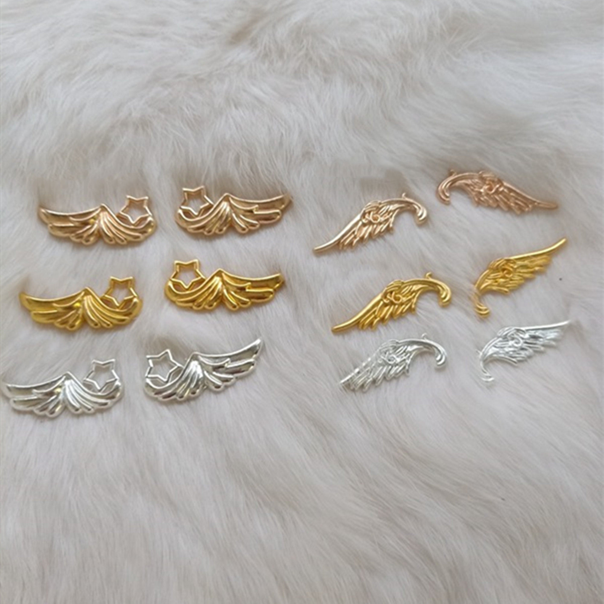 10 ชุด/ล็อต โลลิต้า สตาร์ วิงส์ DIY เครื่องประดับทำมือ อุปกรณ์เสริมโทรศัพท์มือถือ อุปกรณ์เสริมความงาม วัสดุโลหะผสม