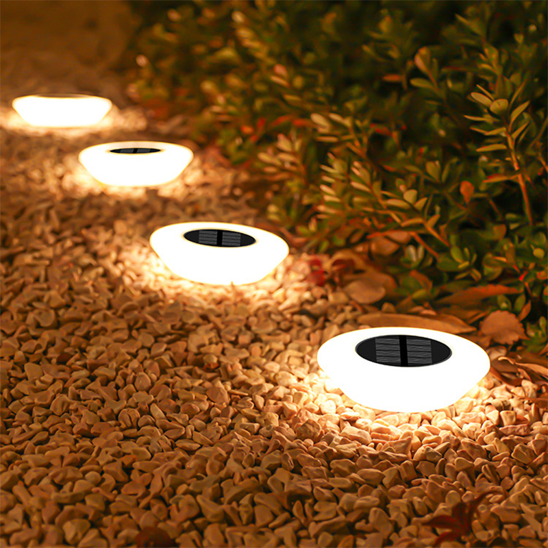 Paquet de 1/4 lumières au sol solaires, lumière de paysage extérieure étanche 14LED, lampe de pelouse LED, pour jardin, allée, cour, terrasse, Camping, décor